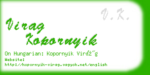 virag kopornyik business card